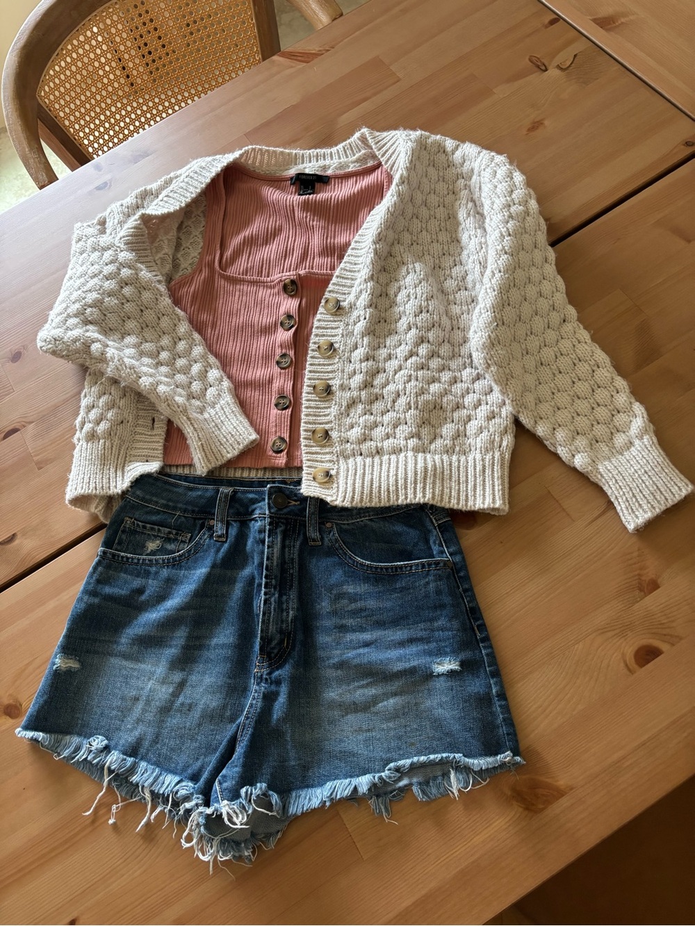 Cut Off Stretch Denim Shorts